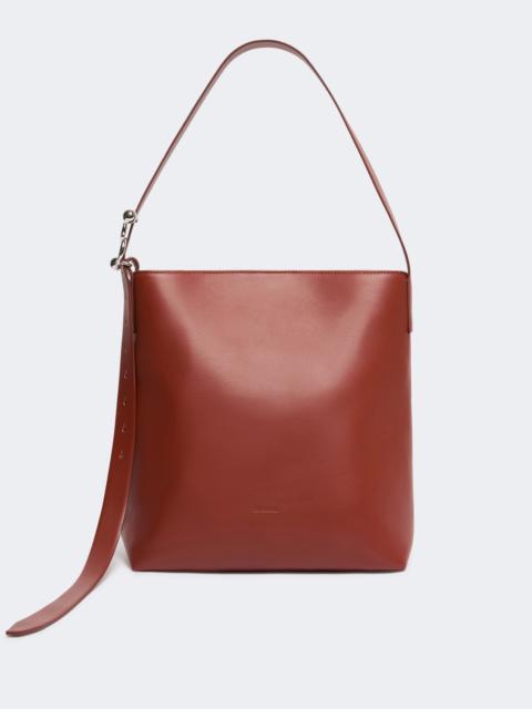 Sportmax Leather S-buckle shopper bag - RUST