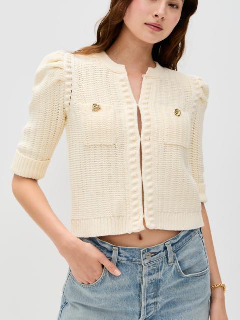 L'AGENCE Delilah Crop Textured Cardigan