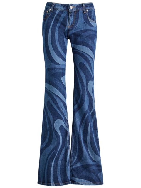 Pucci Wave-printed Flared-leg Jeans