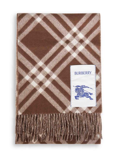 Burberry Burberry Women Brown Cashmere Check Scarf<Br/>