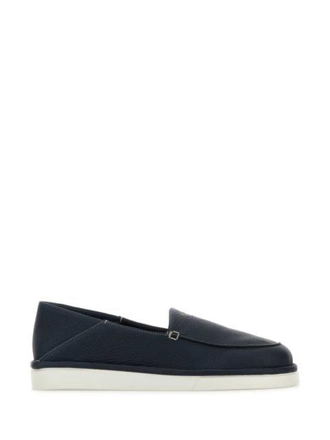 Prada Prada Men Blue Leather Loafers