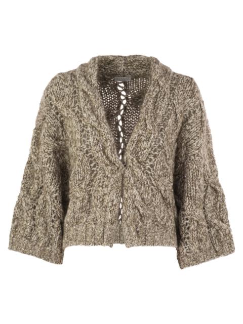 Brunello Cucinelli Brunello Cucinelli Women Dazzling Chiné Cardigan In Soft Wool, Cashmere And Braided Mohair