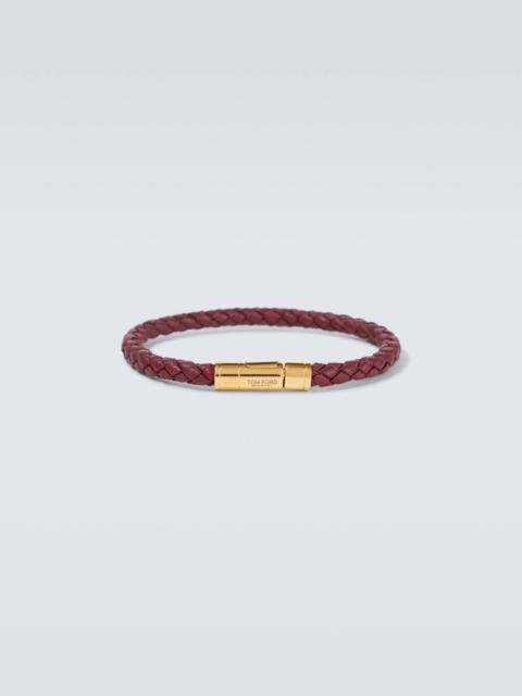 TOM FORD Logo braided leather bracelet