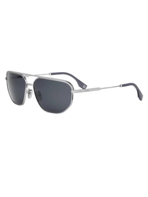 FENDI Fendi Grey Geometric Men's Sunglasses FE40154U 16A 61