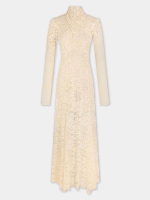 rabanne LONG LACE DRESS WITH CUT-OUT DETAILS