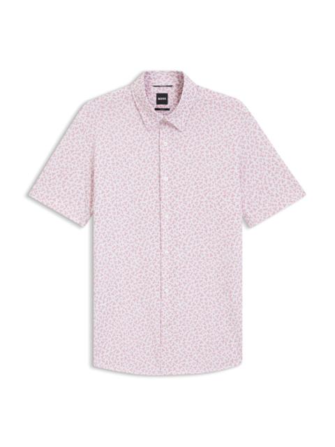 BOSS PRINTED SLIM-FIT SHIRT IN COTTON-BLEND JERSEY