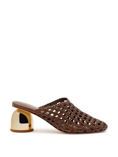 Larroude - Larroude Dew Drop Macrame Mule In Burnt Umber Leather