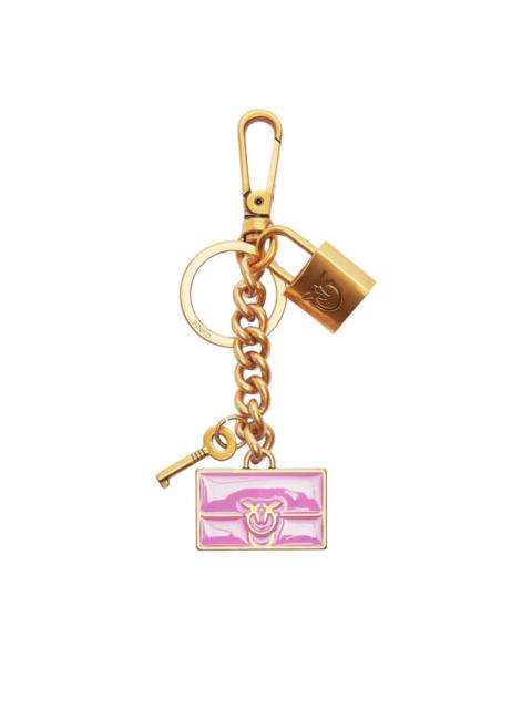 padlock enamel keyring