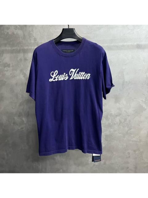 Louis Vuitton Louis Vuitton Blue Letter-Print Crewneck Short-Sleeve T-Shirt
