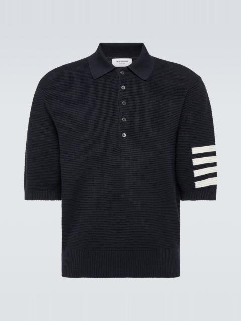 Thom Browne 4-Bar linen and cotton polo shirt