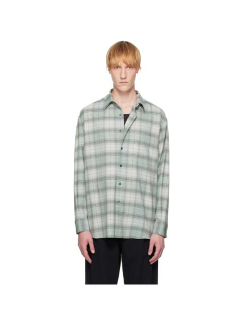 AURALEE Blue Super Light Wool Check Shirt