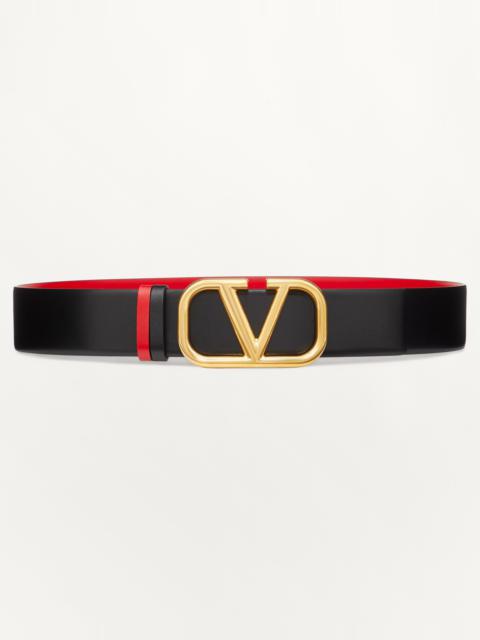 Valentino REVERSIBLE VLOGO SIGNATURE BELT IN GLOSSY CALFSKIN 40 MM