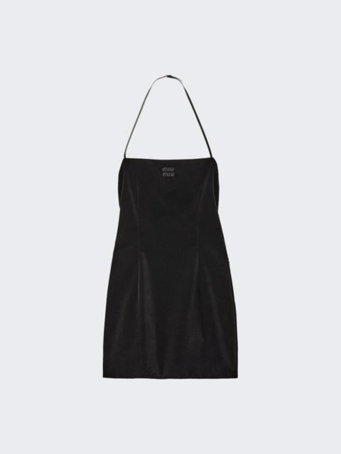 Miu Miu Stretch Velvet Mini Dress Black