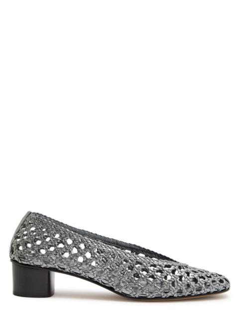 LE Monde Beryl 40 Woven Leather Ballet Pumps