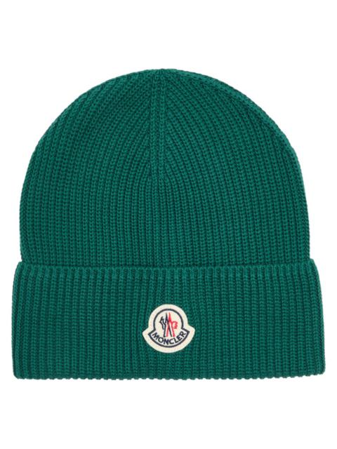 Moncler Logo Ribbed Cotton Beanie