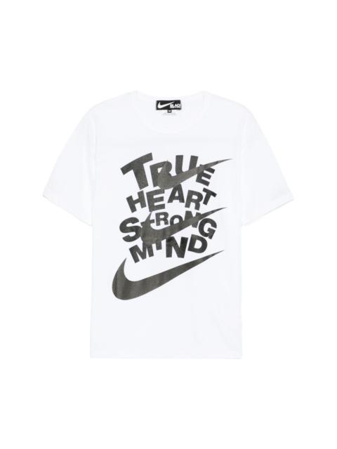 BLACK COMME des GARÇONS X NIKE SLOGAN-PRINT T-SHIRT
