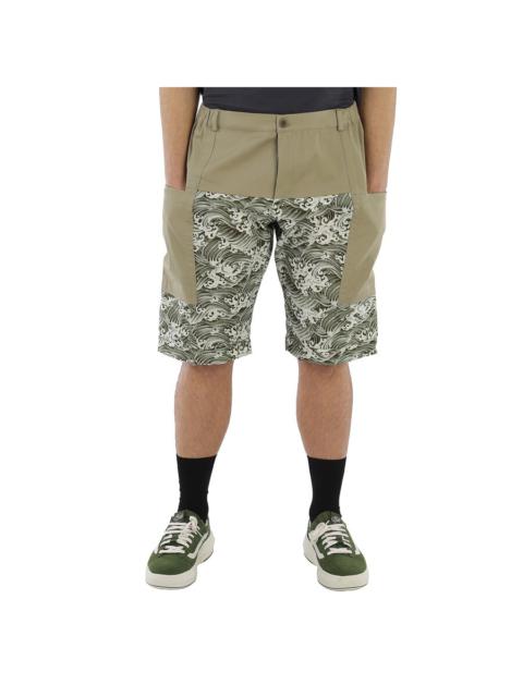 Other Designers GEYM Men's Beige Bermuda Shorts With Wave Pattern