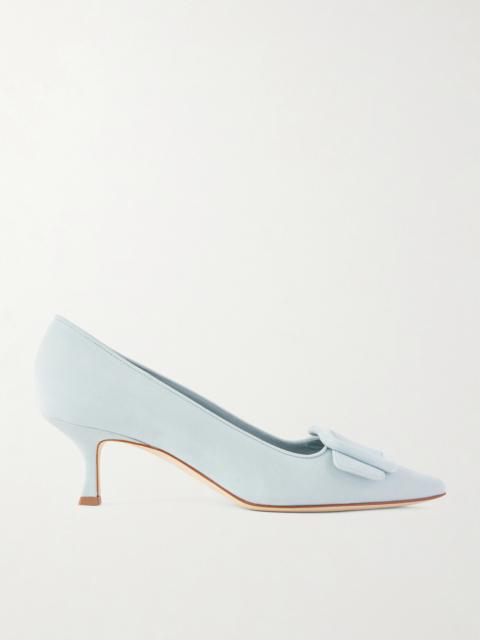 Manolo Blahnik Maysale 50 Buckled Suede Pumps