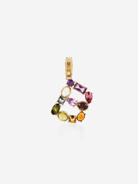 Dolce & Gabbana Charm B Lettering 18-carat yellow gold and multicolored gems