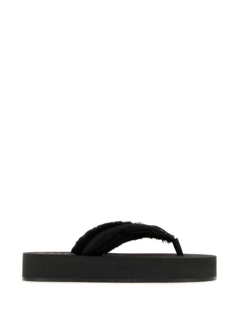 BALENCIAGA Balenciaga Women Black Satin Jet Leg Thong Slippers