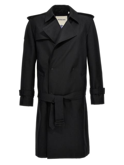 Burberry Men Double-Breasted Long Trench Coat