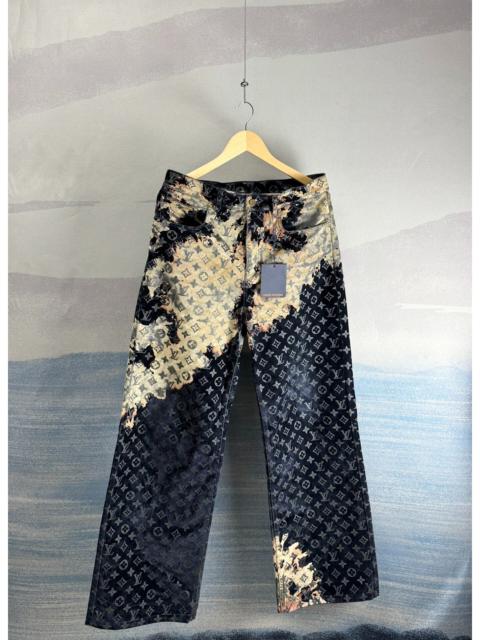 Louis Vuitton Louis Vuitton "Burning Clouds" All-Over Print Flocked Denim Jeans