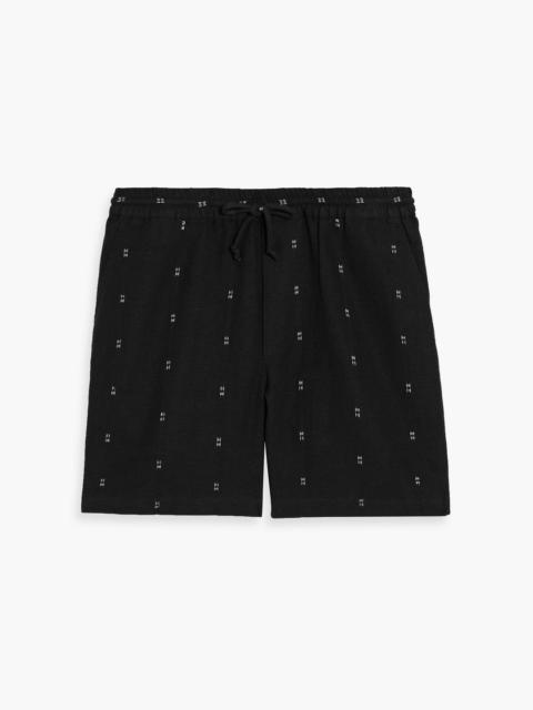 rag & bone Marc embroidered cotton and linen-blend drawstring shorts