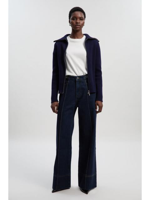KAREN MILLEN Denim Snaffle Wide Leg Trouser