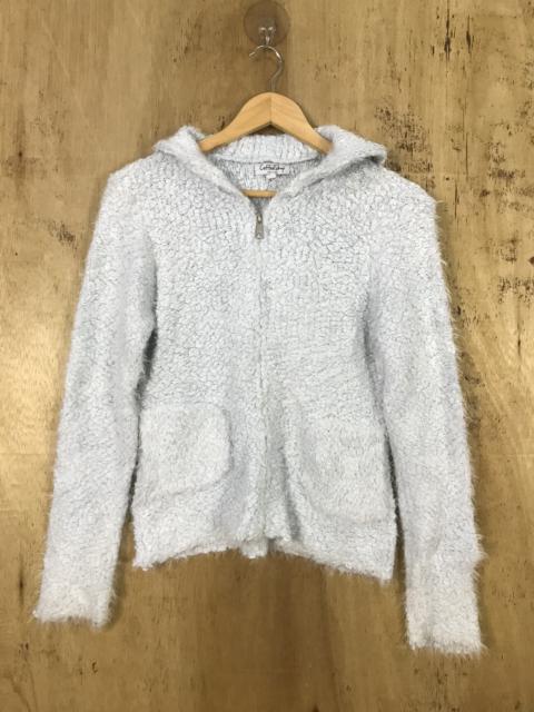 Other Designers Homespun Knitwear - Coffee Shop Hoodie Mohair Soft Faux Fur ZipUp Knit Cardigan