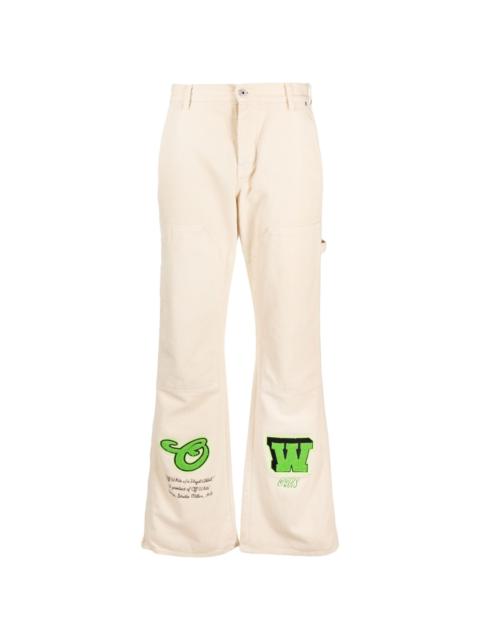 Off-White logo-appliqué straight-leg jeans