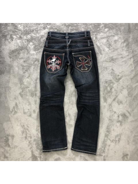 Other Designers Japanese Brand - LAB SWINGER 🔥SKULLS DOUBLE WAIST DENIM PANTS #6238-220
