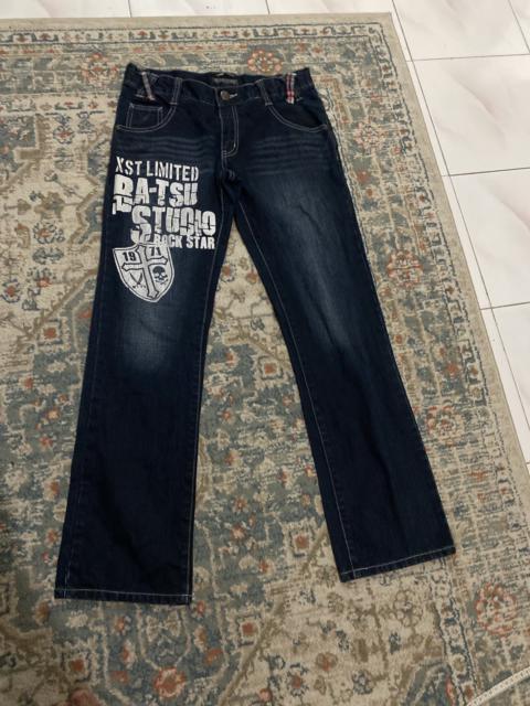 Other Designers Japanese Brand - BATSU STUDIO Japanese Denim Cross Painter Jeans Punk