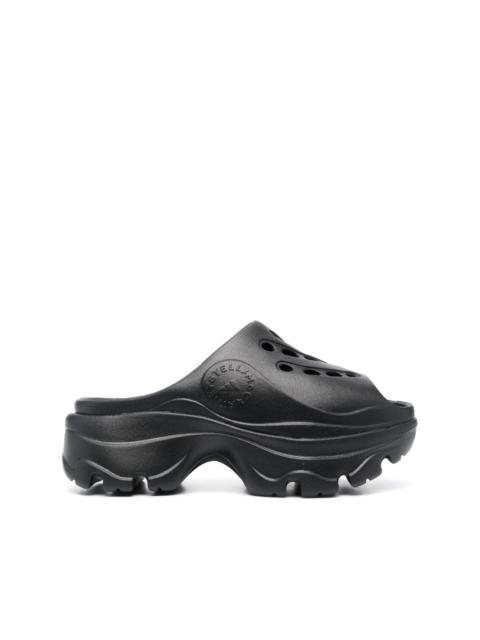logo-embossed perforated clogs