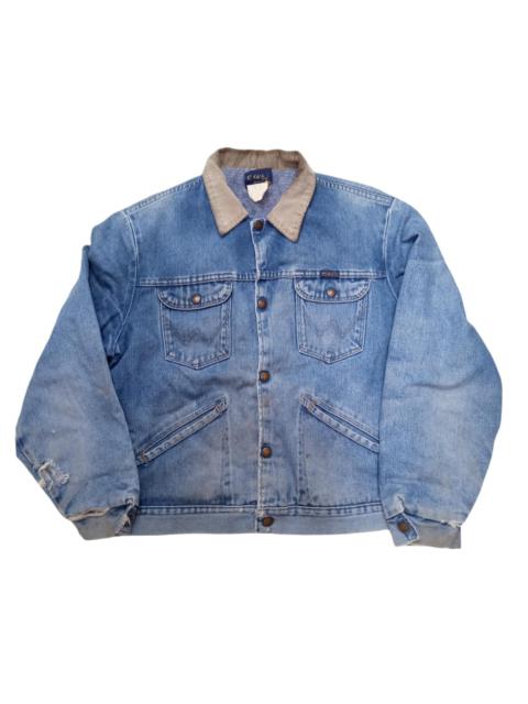 Vintage 80s Wrangler Denim Blanket Lined Jacket