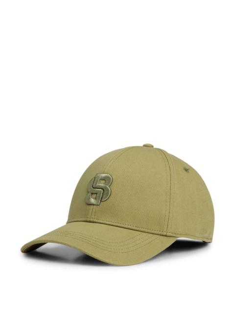 BOSS COTTON-TWILL CAP WITH EMBROIDERED DOUBLE B MONOGRAM