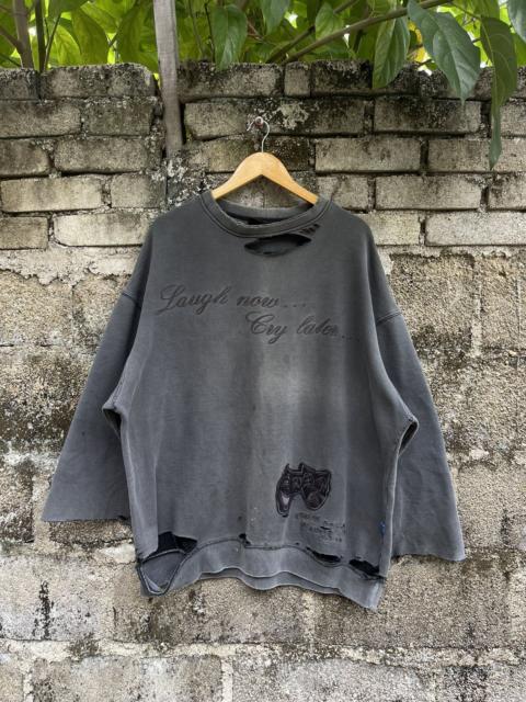 Other Designers Vintage Krhyme Denim Distressed Faded Sweatshirt