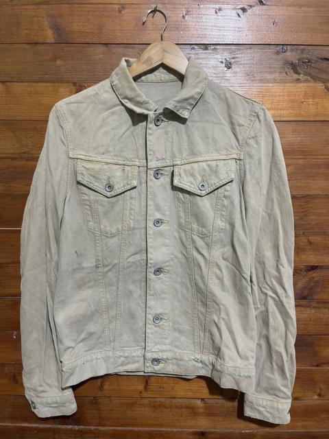 Other Designers Attachment design distressed denim jacket