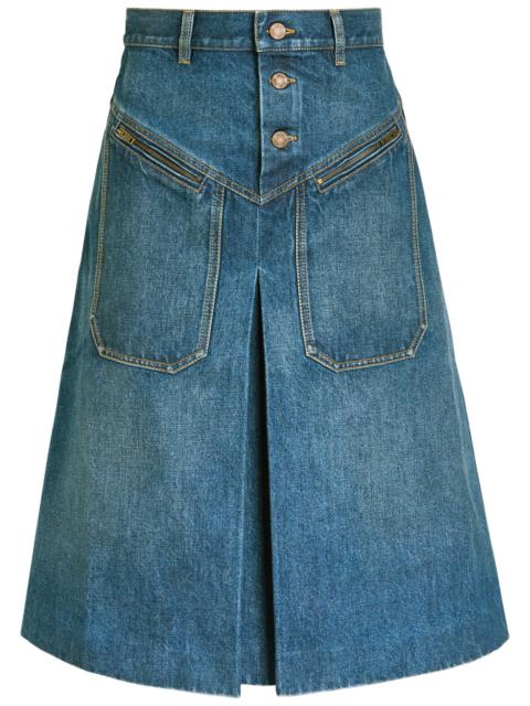 Chloé Chloe Panelled Denim Midi Skirt