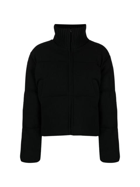 knitted wool puffer jacket
