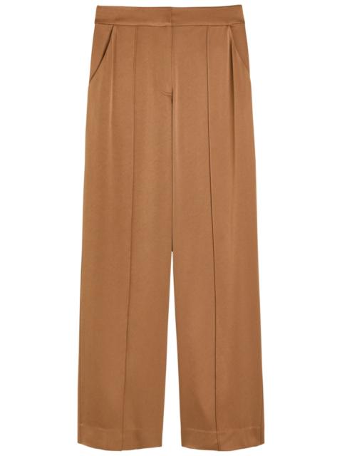 SIMKHAI Simkhai Kyra Pintuck Wide-leg Satin Trousers