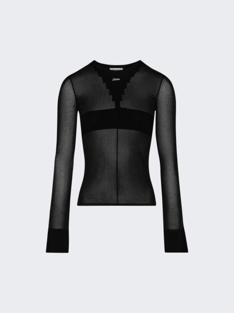 Jean Paul Gaultier Sheer Knitted Pullover Black