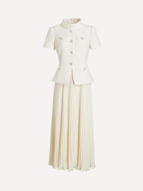 self-portrait Boucle Collared Midi Dress