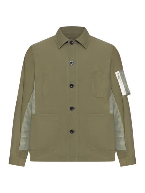 sacai COTTON JACKET WITH NYLON DETAILS APPLIED