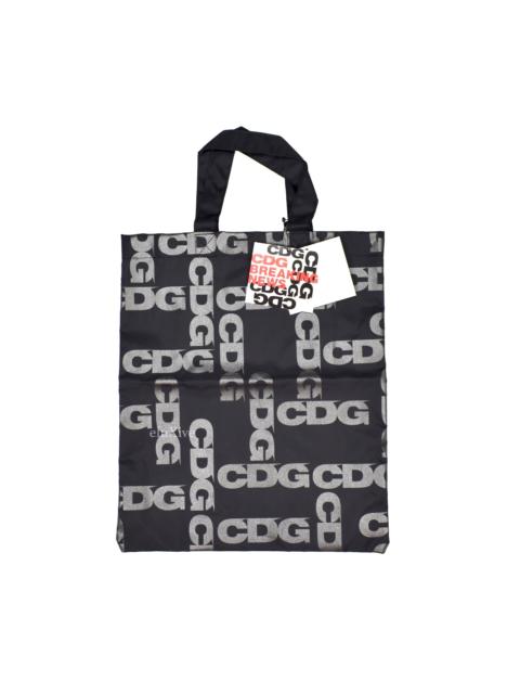 Comme Des Garçons CDG Breaking News Metallic Logo Tote Bag Black