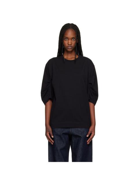 Dries Van Noten Black Pleated Sleeve T-shirt