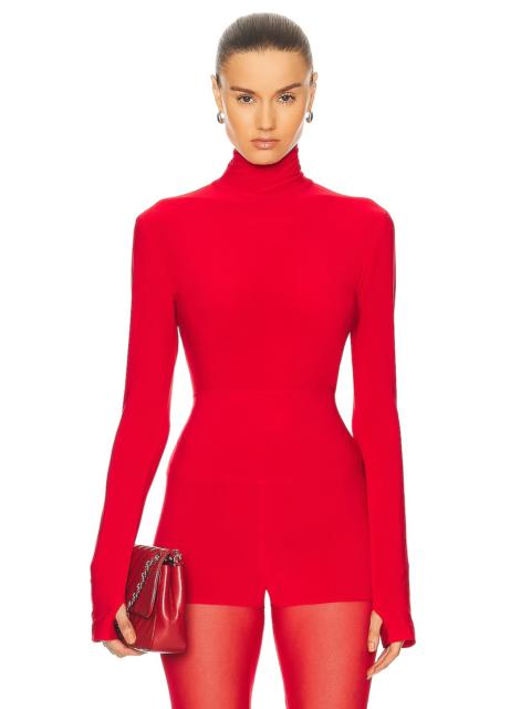 NORMA KAMALI Slim Fit Long Sleeve Turtle Top