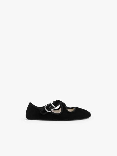Alaïa CRISS CROSS BALLET FLATS IN VELVET