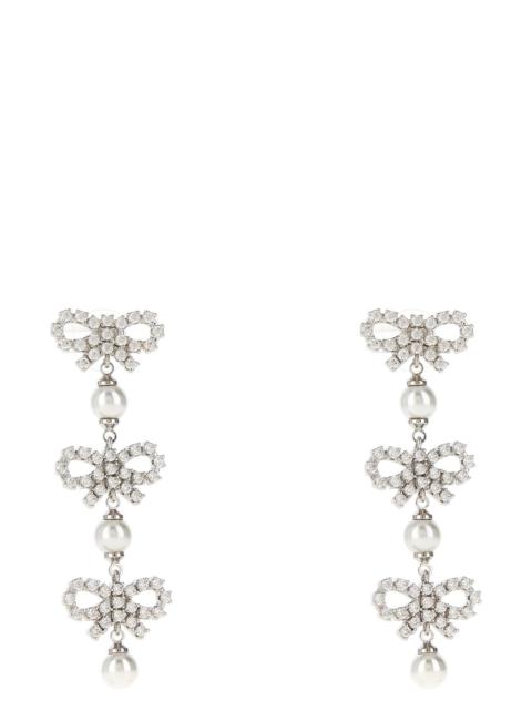 self-portrait 'Micro Bow Pearl Tiered' earrings