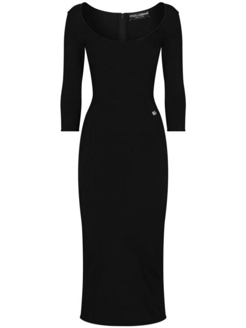 Dolce & Gabbana Dolce & Gabbana Women Abito Midi Aderente Black Sicily