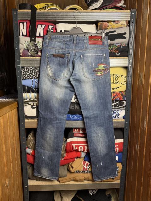 DSQUARED2 Vintage Dsquared Jeans Big Logo Faded Flared Wide Distressed